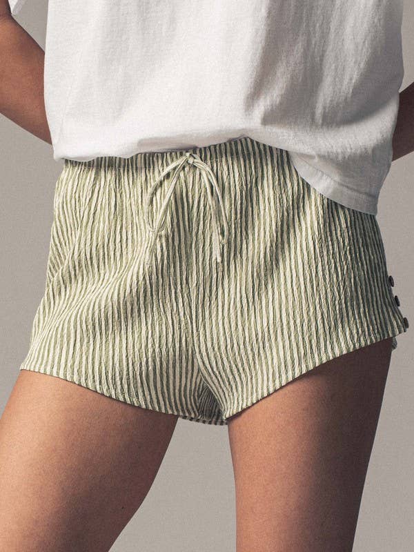 Crinkle Striped Shorts