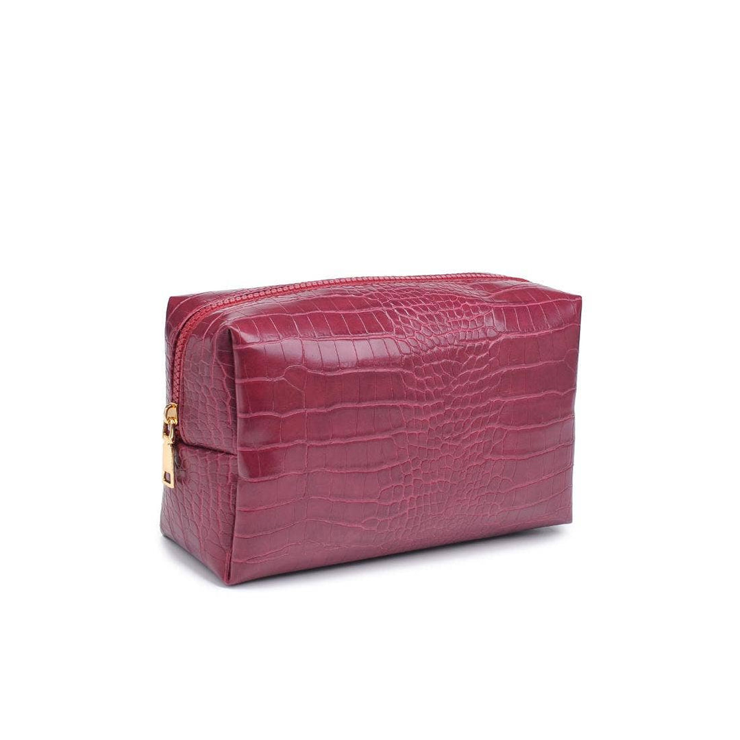 Croc Chic Cosmetic Pouch: Red