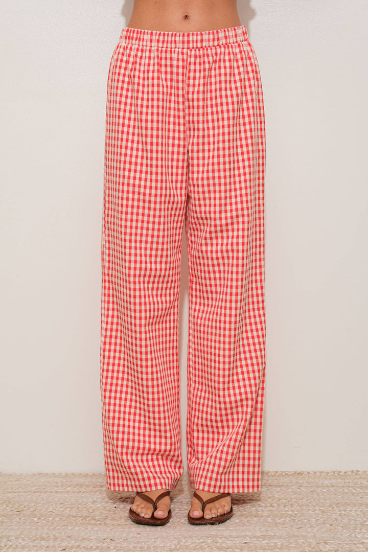 GINGHAM RELAXED PANTS