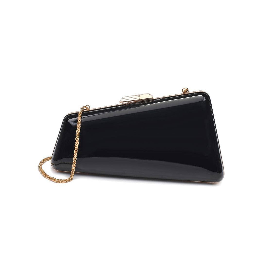 Irene - Patent Asymmetrical Evening Bag: Red