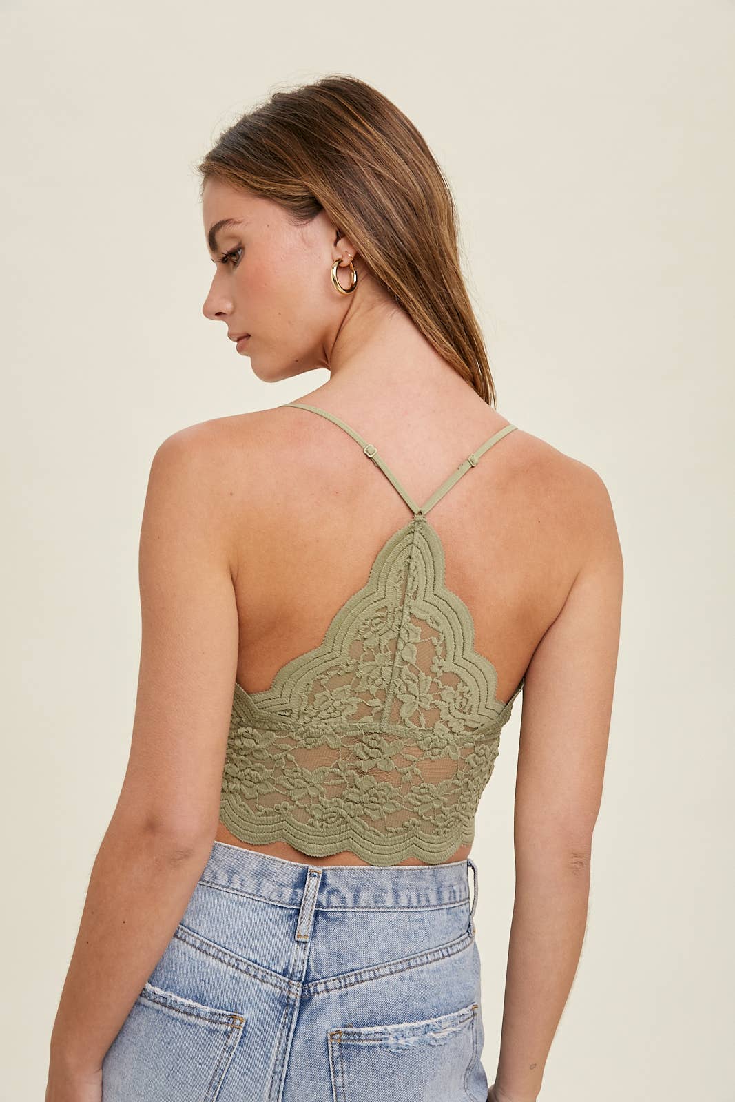 LACE LONGLINE BRAMI WITH ADJUSTABLE STRAPS