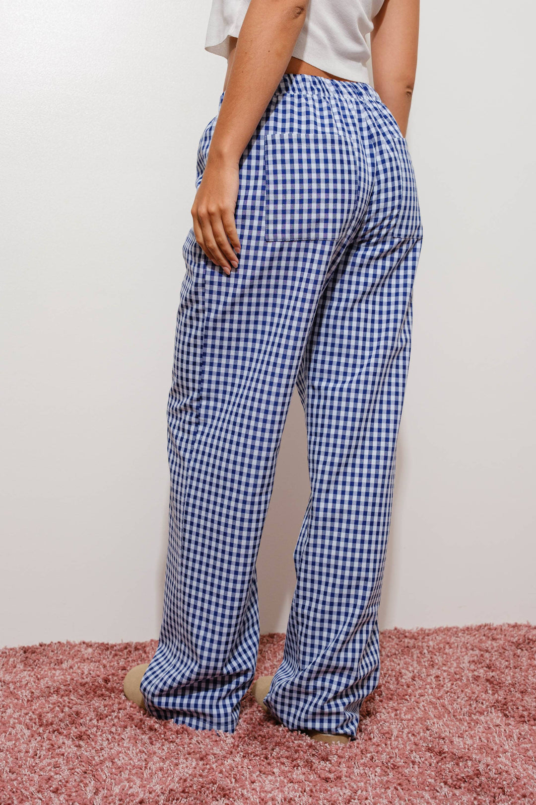 GINGHAM RELAXED PANTS