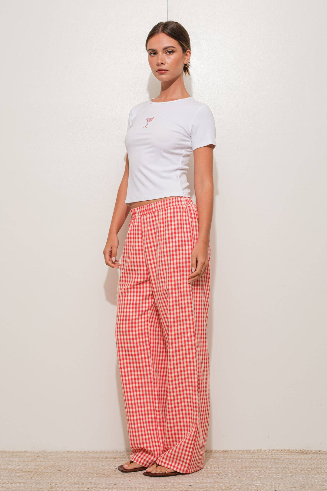 GINGHAM RELAXED PANTS