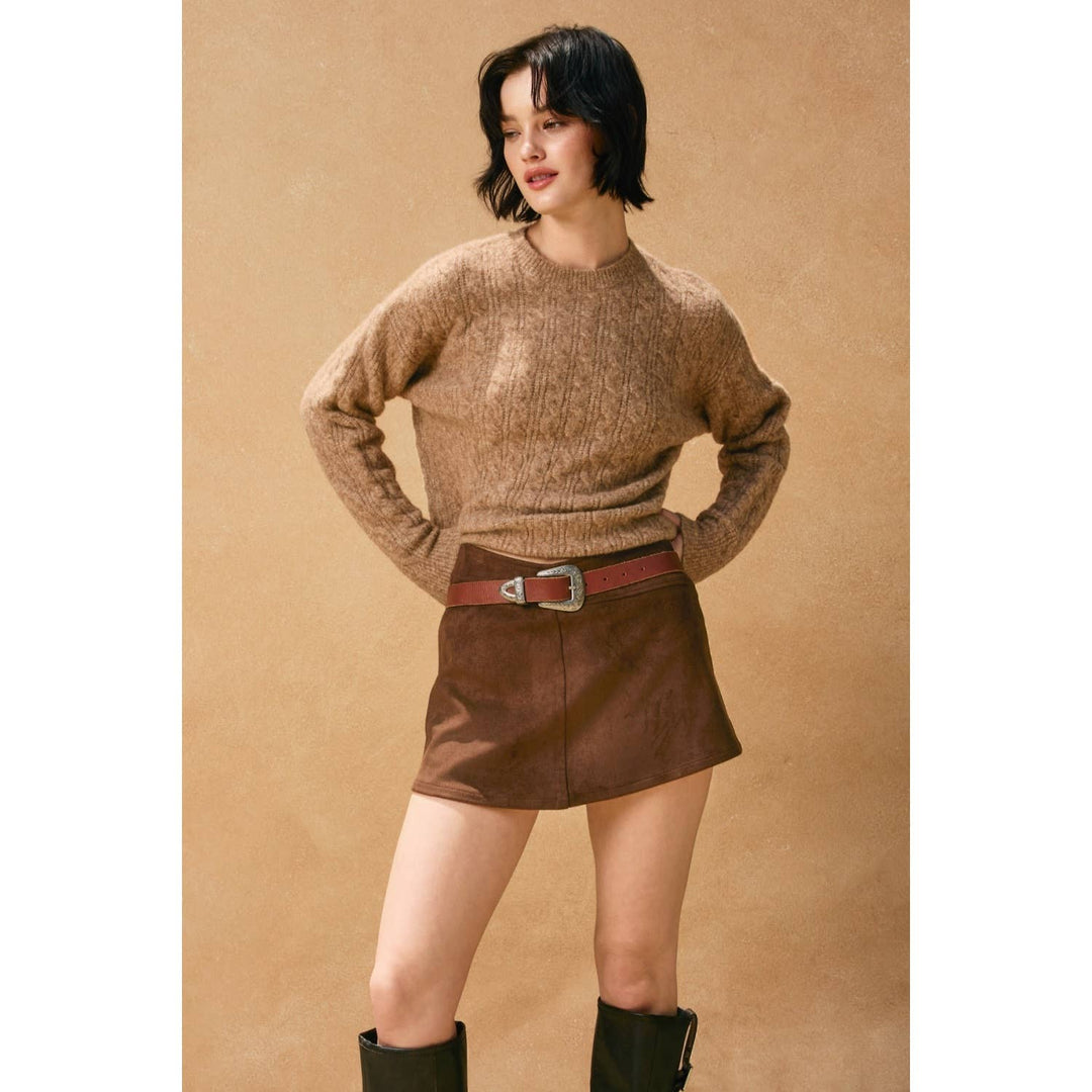 Suede Mini Skirt: DESERT PALM