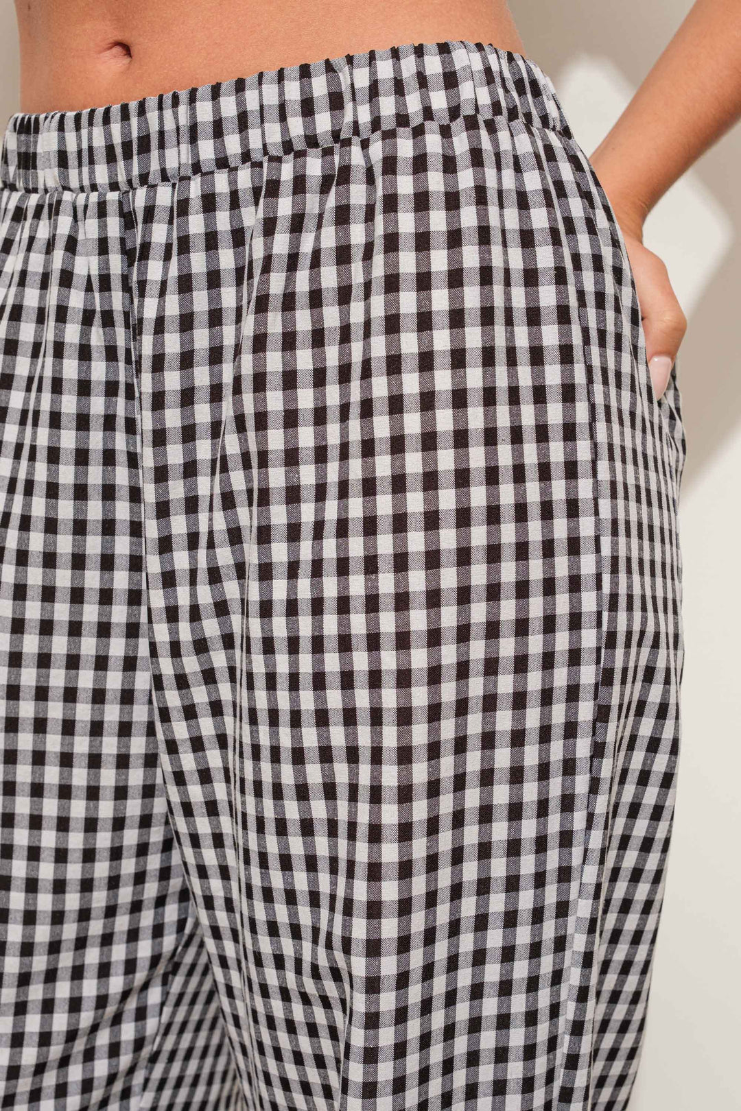 GINGHAM RELAXED PANTS