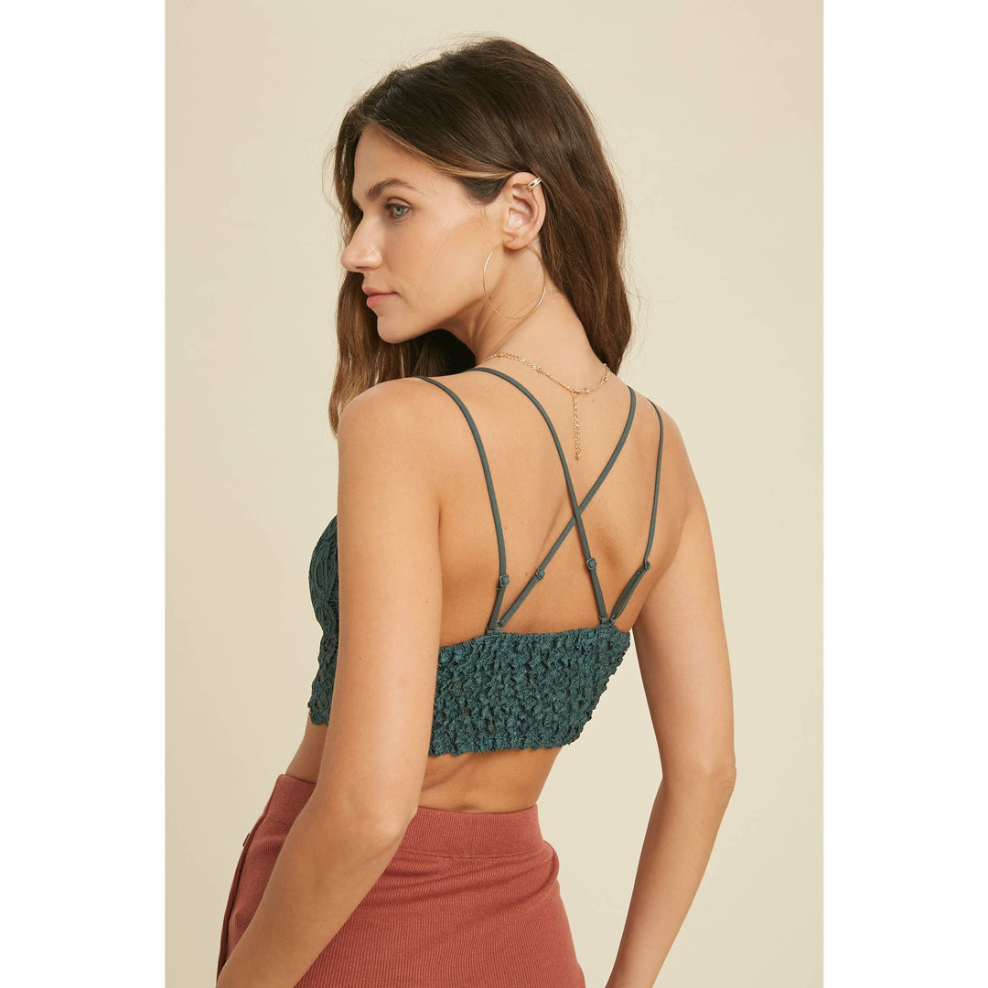 DOUBLE STRAP SCALLOPED LACE BRALETTE