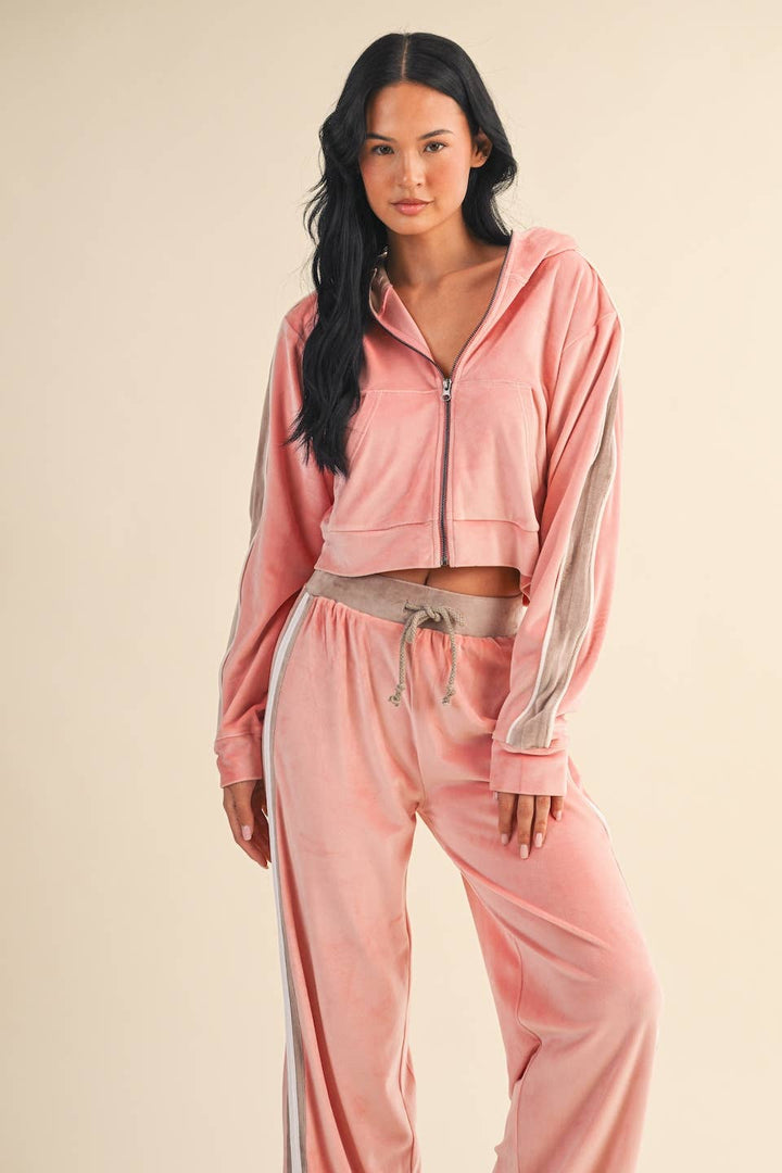 Velour Tracksuit Side Stripe - JACKET
