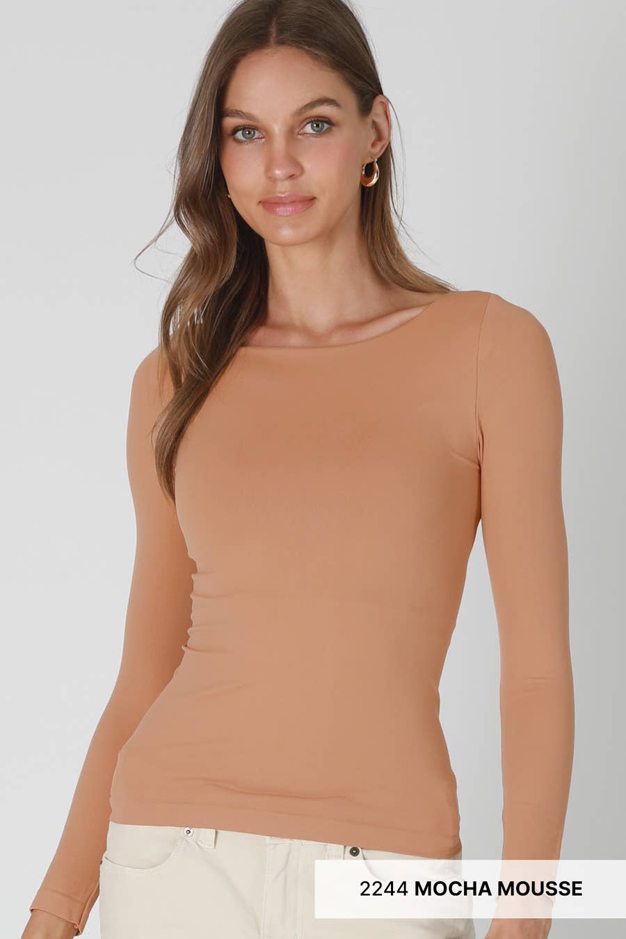 RED Clean Line Boat Neck Top