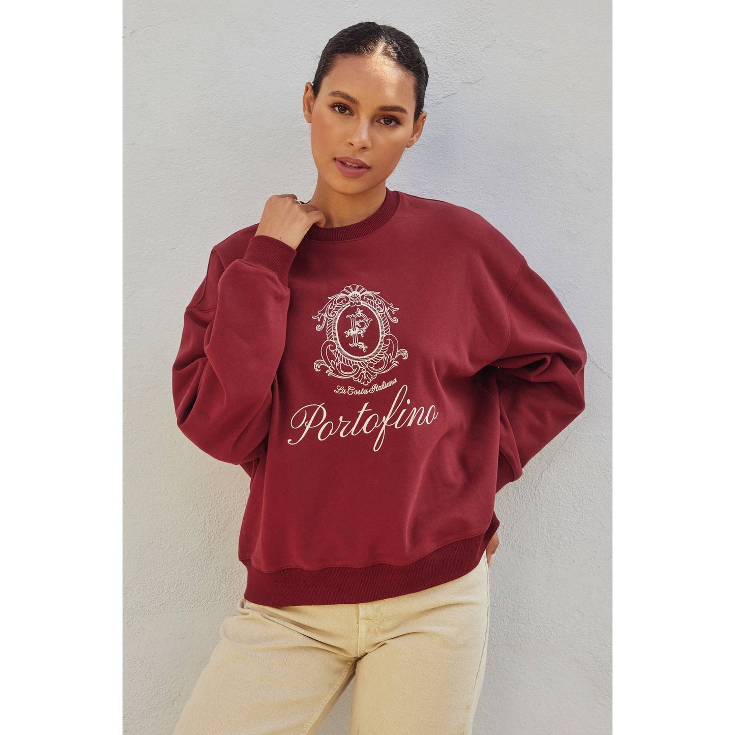 Portofino Italy Relaxed Sweatshirt: TOFFEE