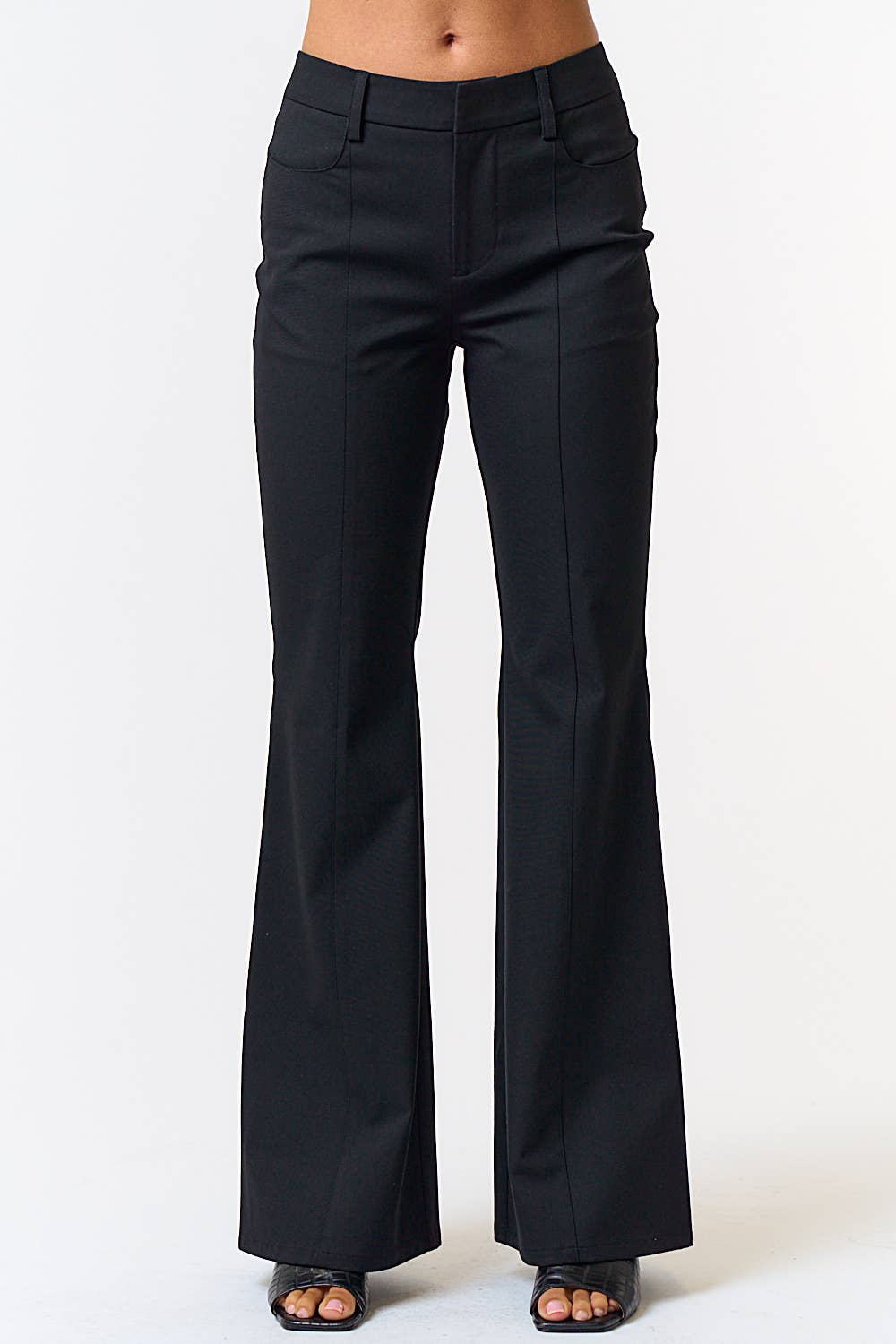 STRETCH FLARED TROUSERS