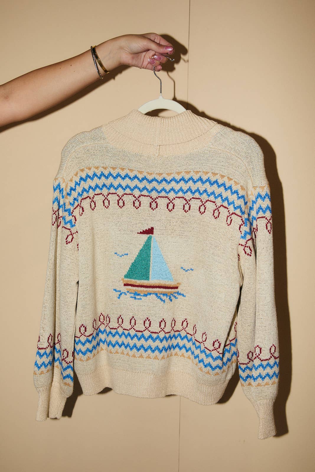 YACHT BUTTON UP OVERSIZE FIT SWEATER CARDIGAN