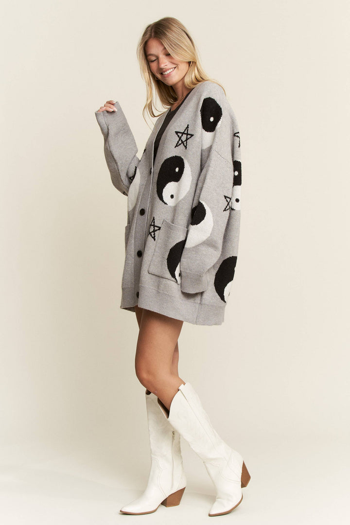 YIN YANG STAR KNIT CARDIGAN