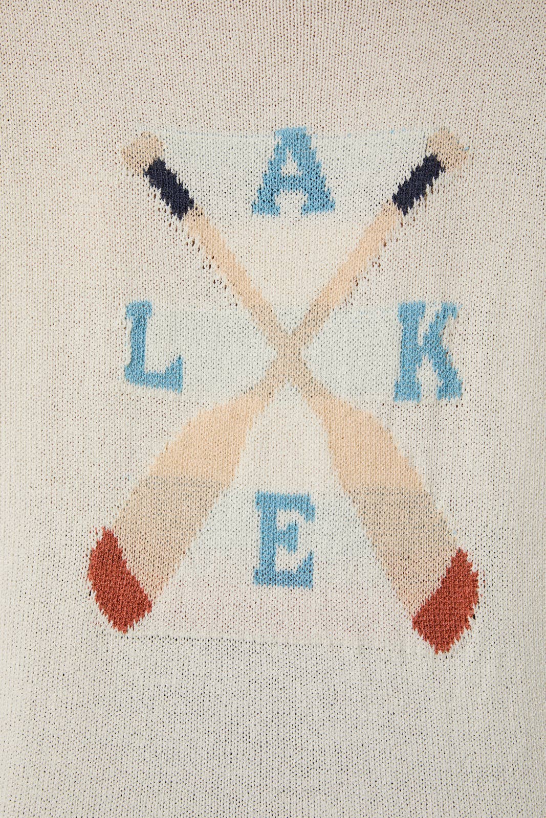 ROUND NECK LONG SLEEVE "LAKE" LT WEIGHT SWEATER: CREAM