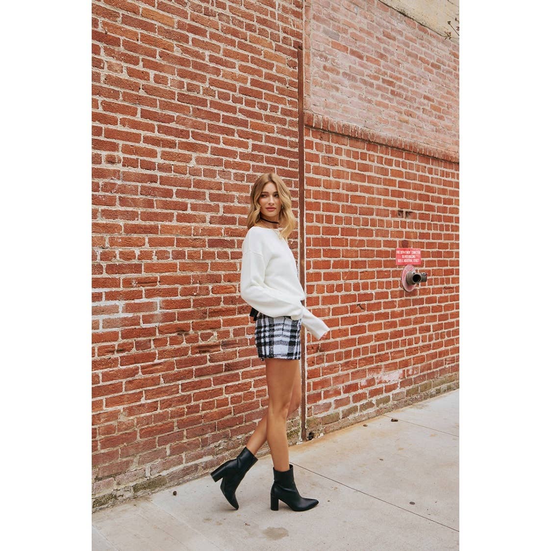 SEQUIN PLAID SHORTS WITH FAUX LEATHER WAISTBAND