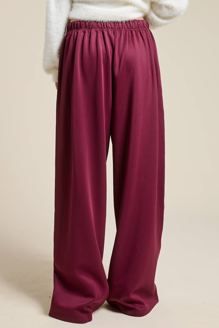 Wide Leg Track Pants with Side Stripes