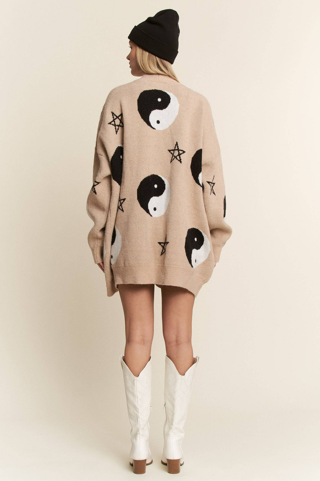 YIN YANG STAR KNIT CARDIGAN