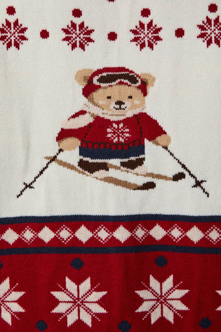 BUTTON UP "SKI BEAR" SWEATER CARDIGAN