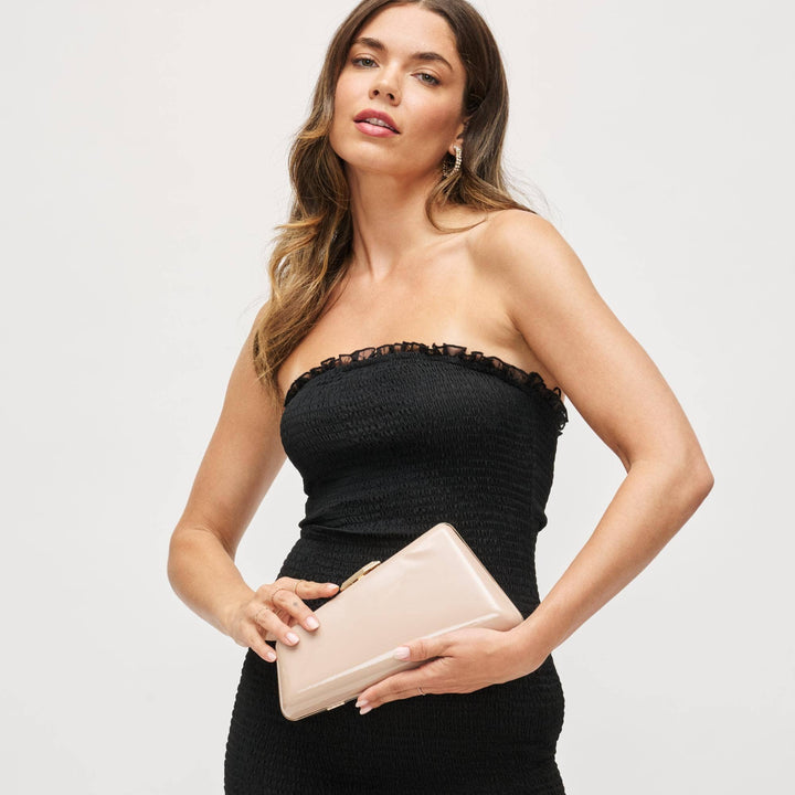 Irene - Patent Asymmetrical Evening Bag: Red