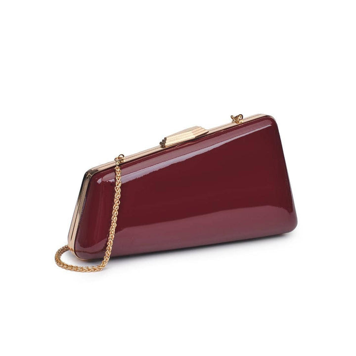 Irene - Patent Asymmetrical Evening Bag: Red