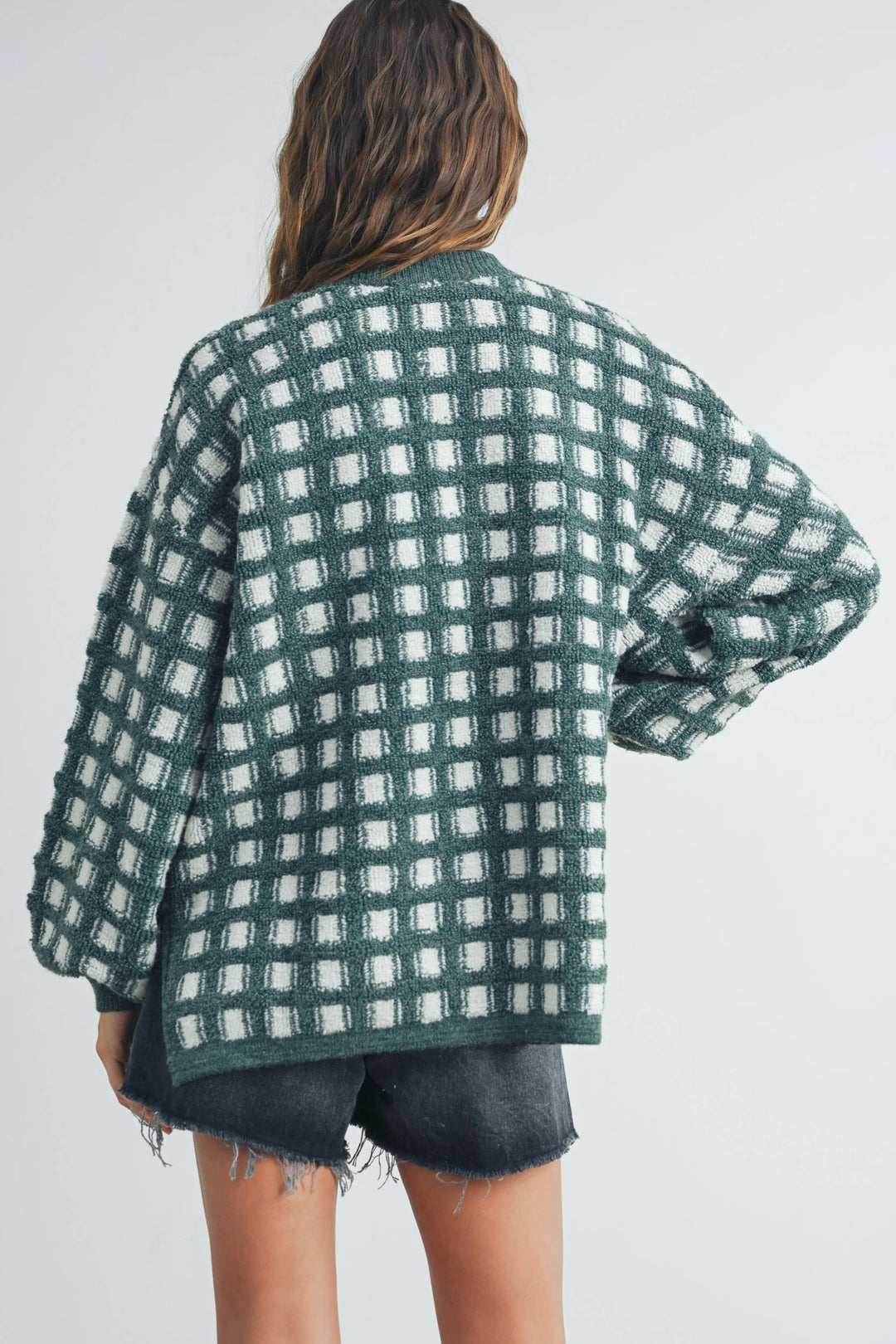 Fall Checkered Oversized Halloween Sweater