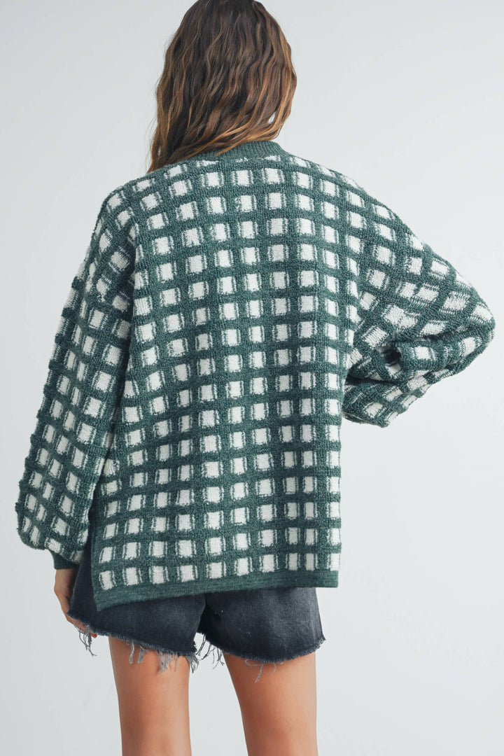 Fall Checkered Oversized Halloween Sweater