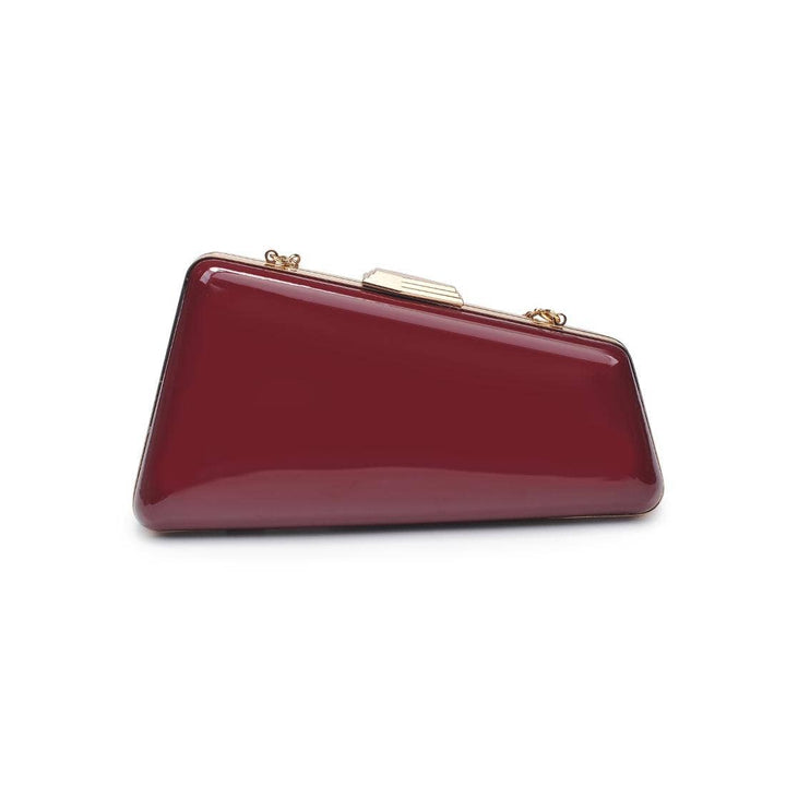 Irene - Patent Asymmetrical Evening Bag: Red