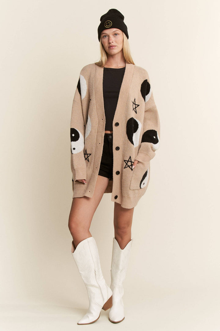 YIN YANG STAR KNIT CARDIGAN