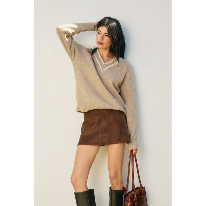 Suede Mini Skirt: DESERT PALM