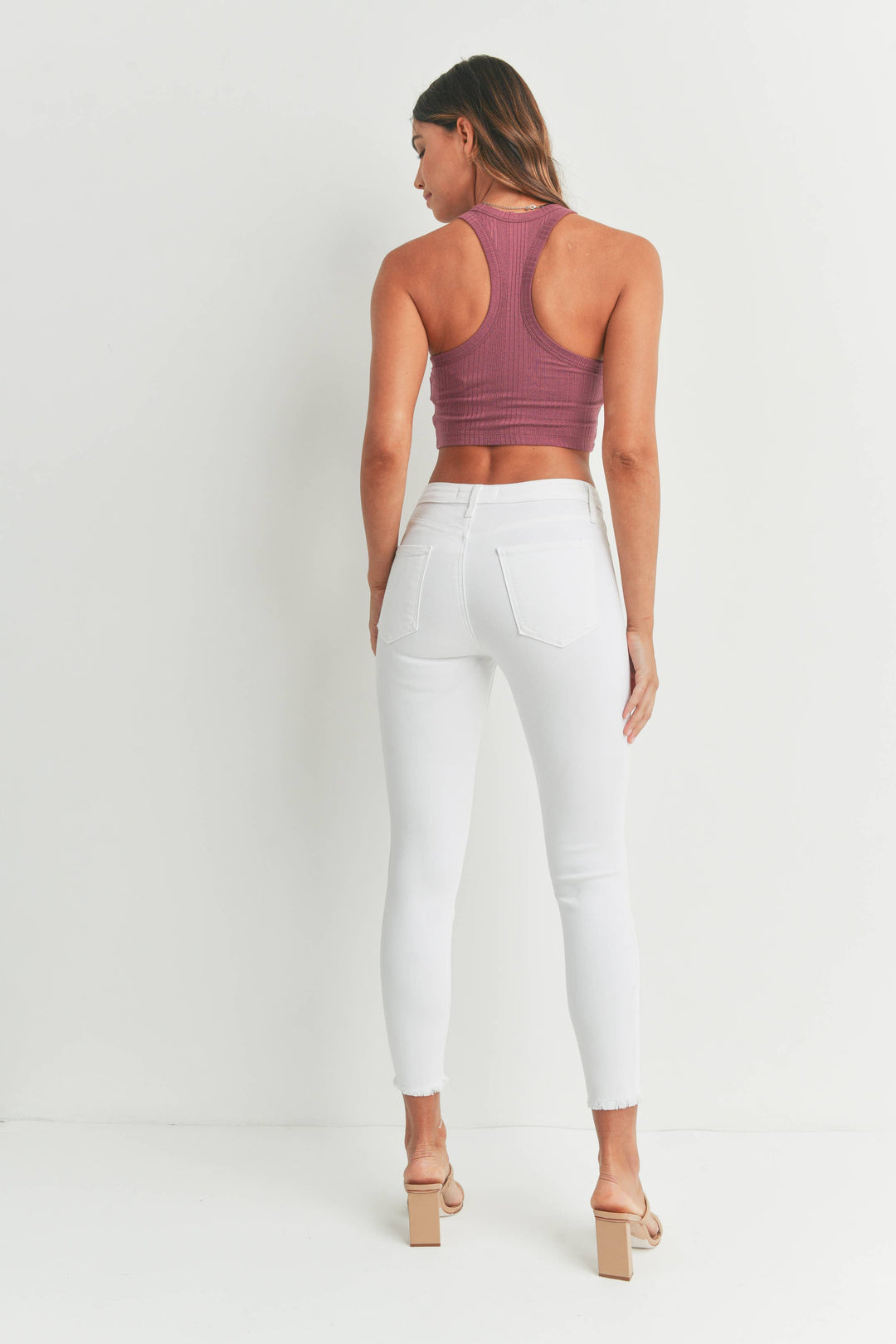 JUST BLACK DENIM - WHT - Super Distressed Skinny