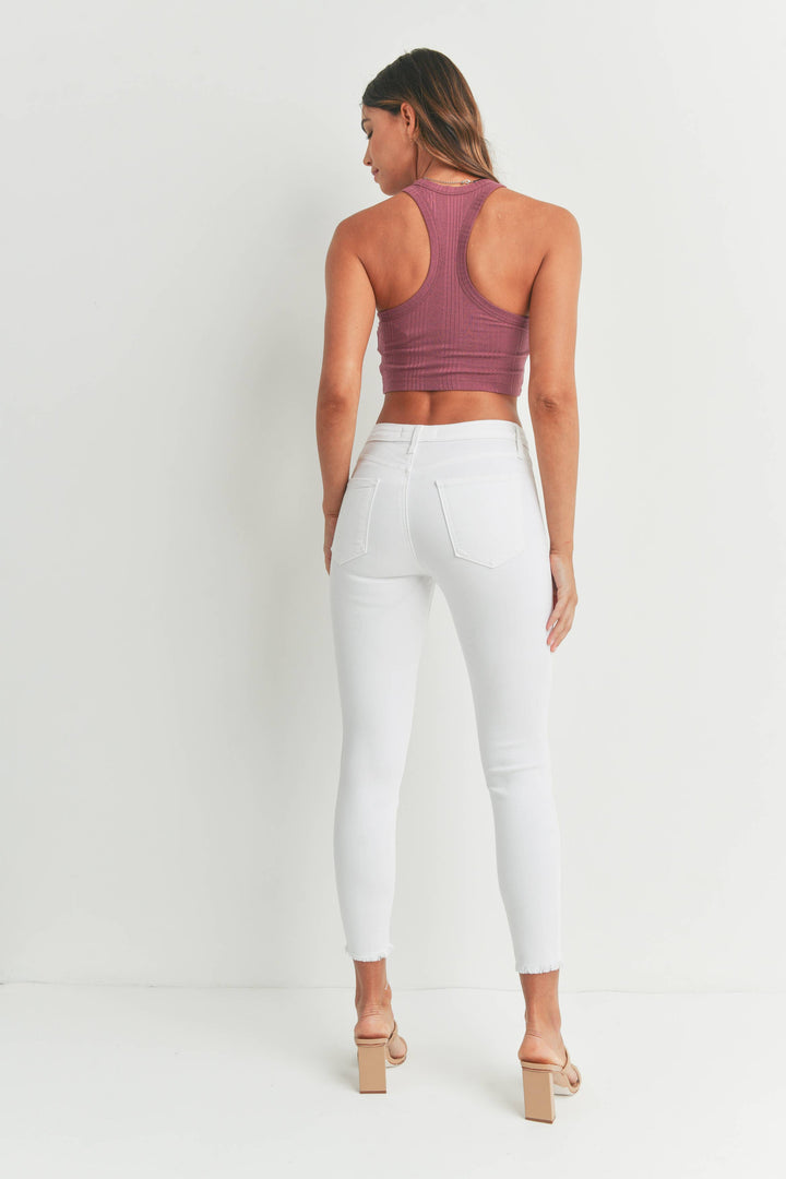 JUST BLACK DENIM - WHT - Super Distressed Skinny