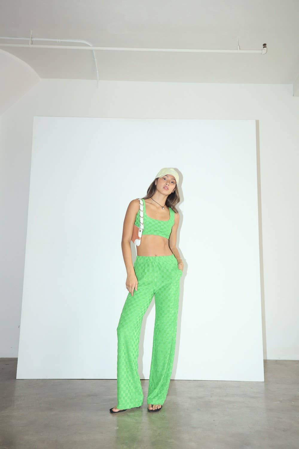 Checker Pants/ LIME