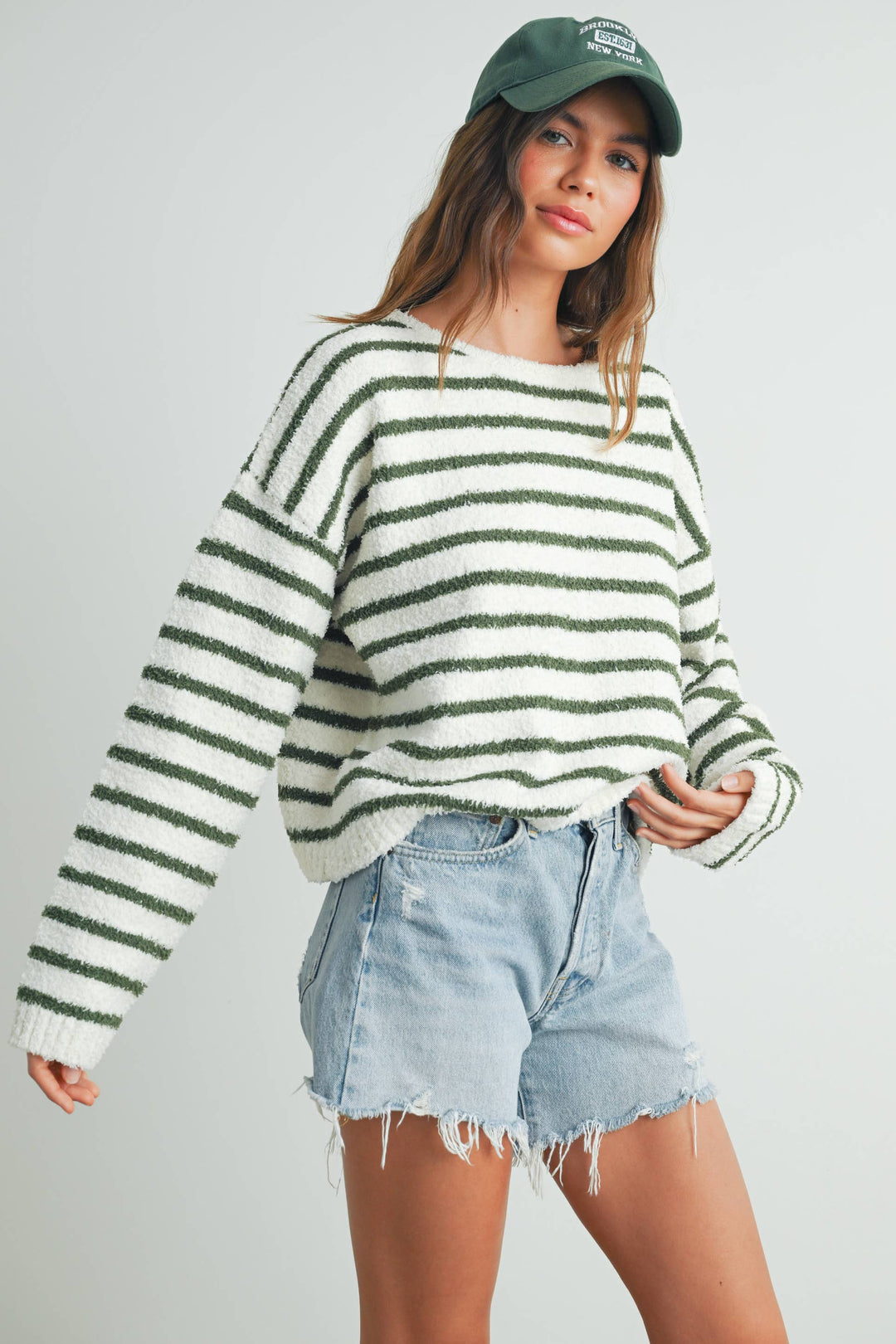 BASIC STRIPED KNIT SWEATER