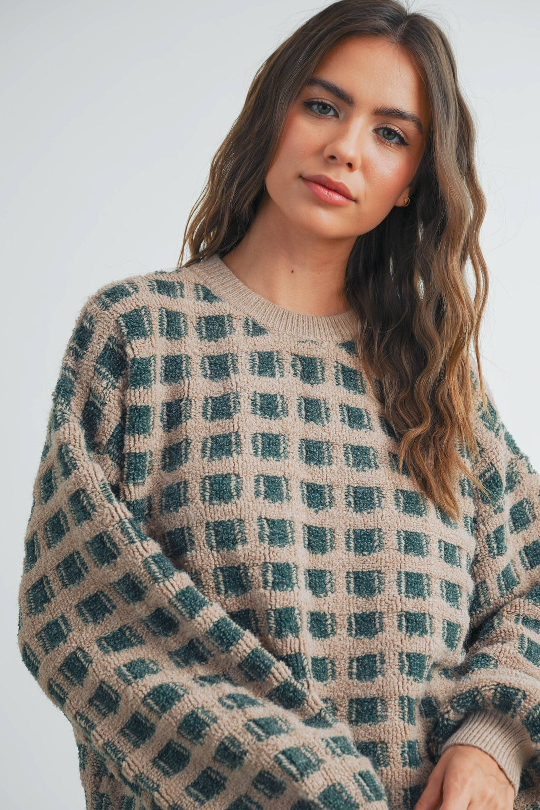 Fall Checkered Oversized Halloween Sweater