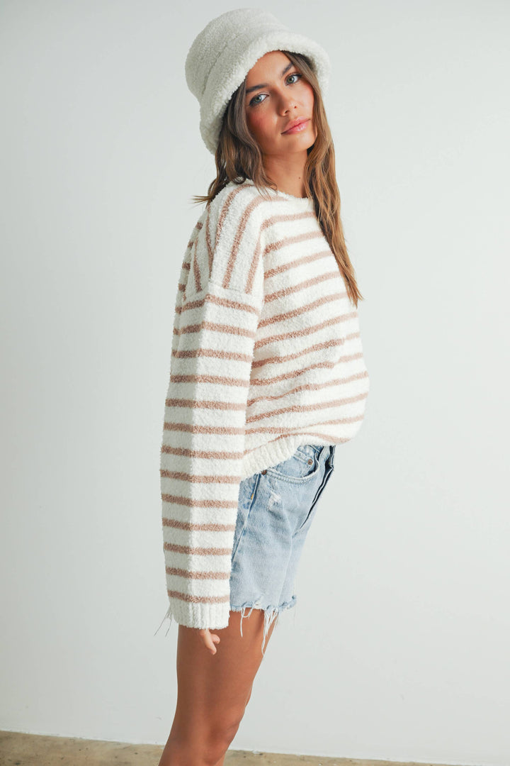 BASIC STRIPED KNIT SWEATER