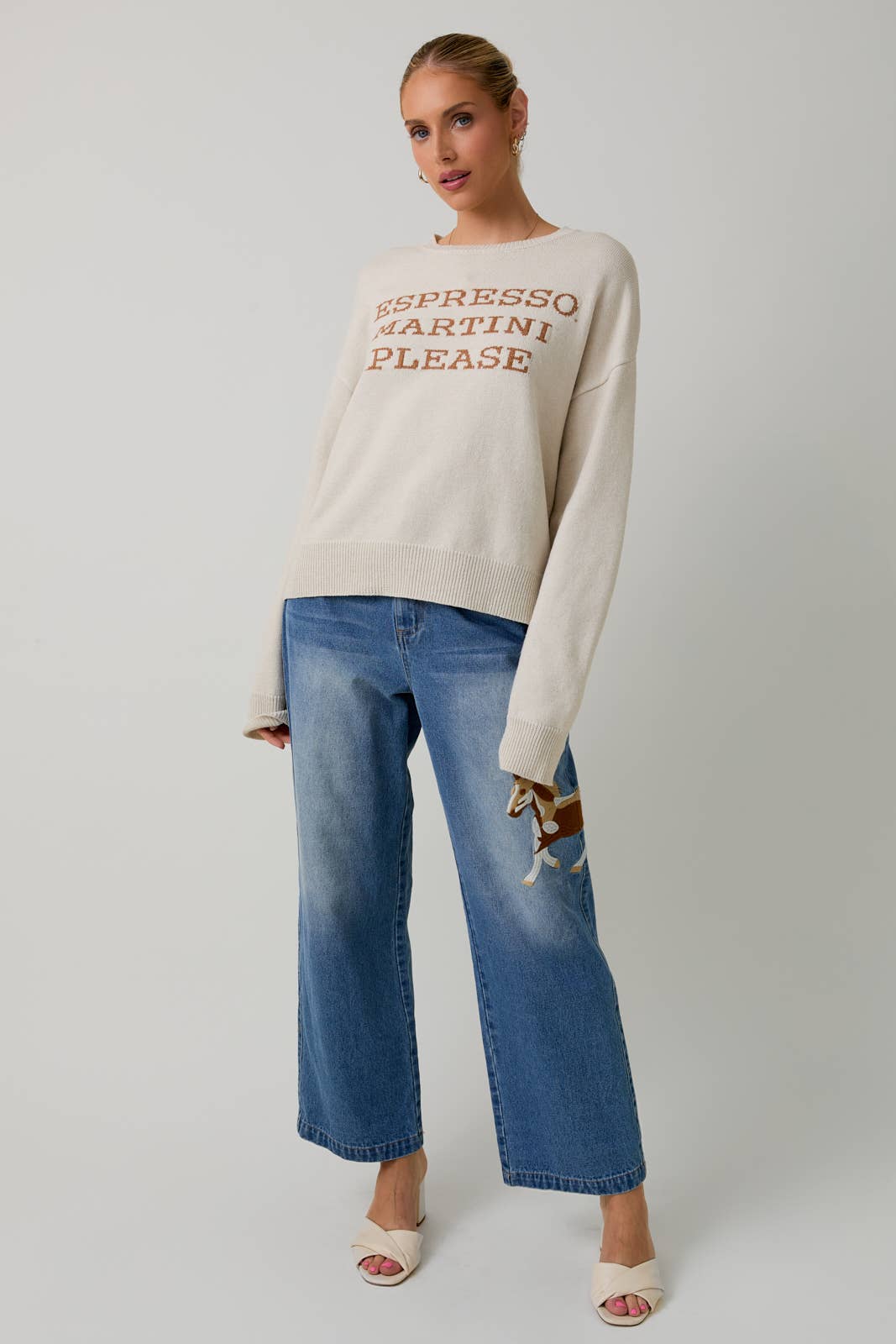 "ESPRESSO MARTINI PLEASE" SWEATER TOP