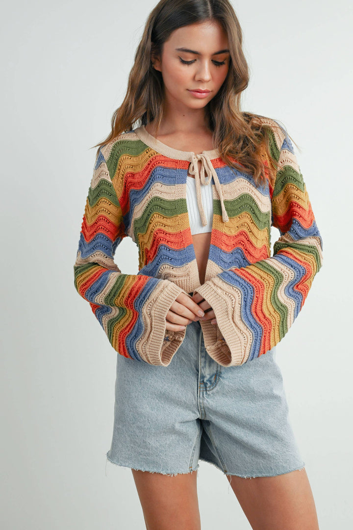 Loose Fit Open Front Cardigan