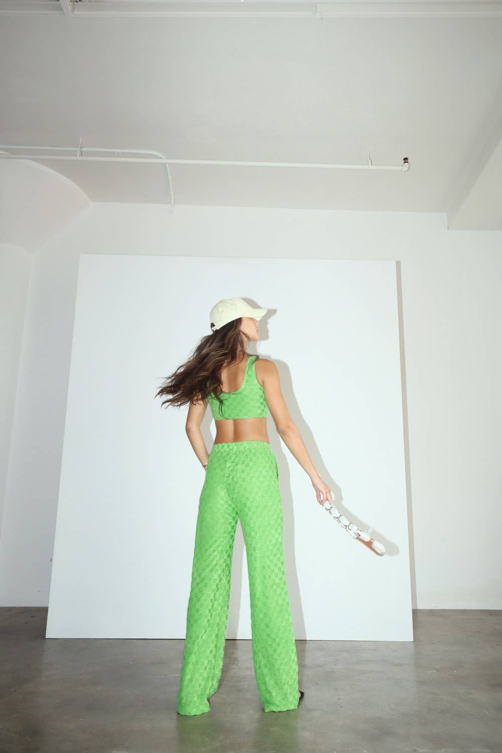 Checker Pants/ LIME