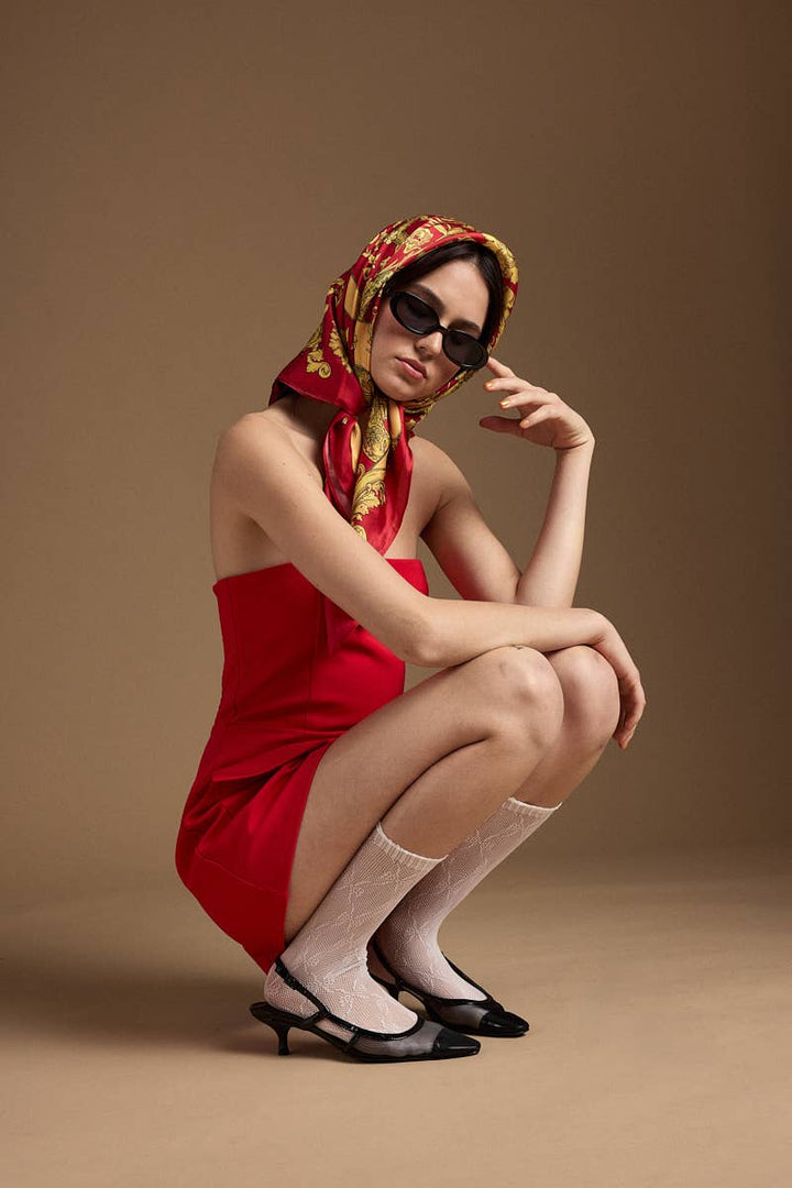 SOLID COLOR FRONT POCKET A-LINE TUBE MINI DRESS