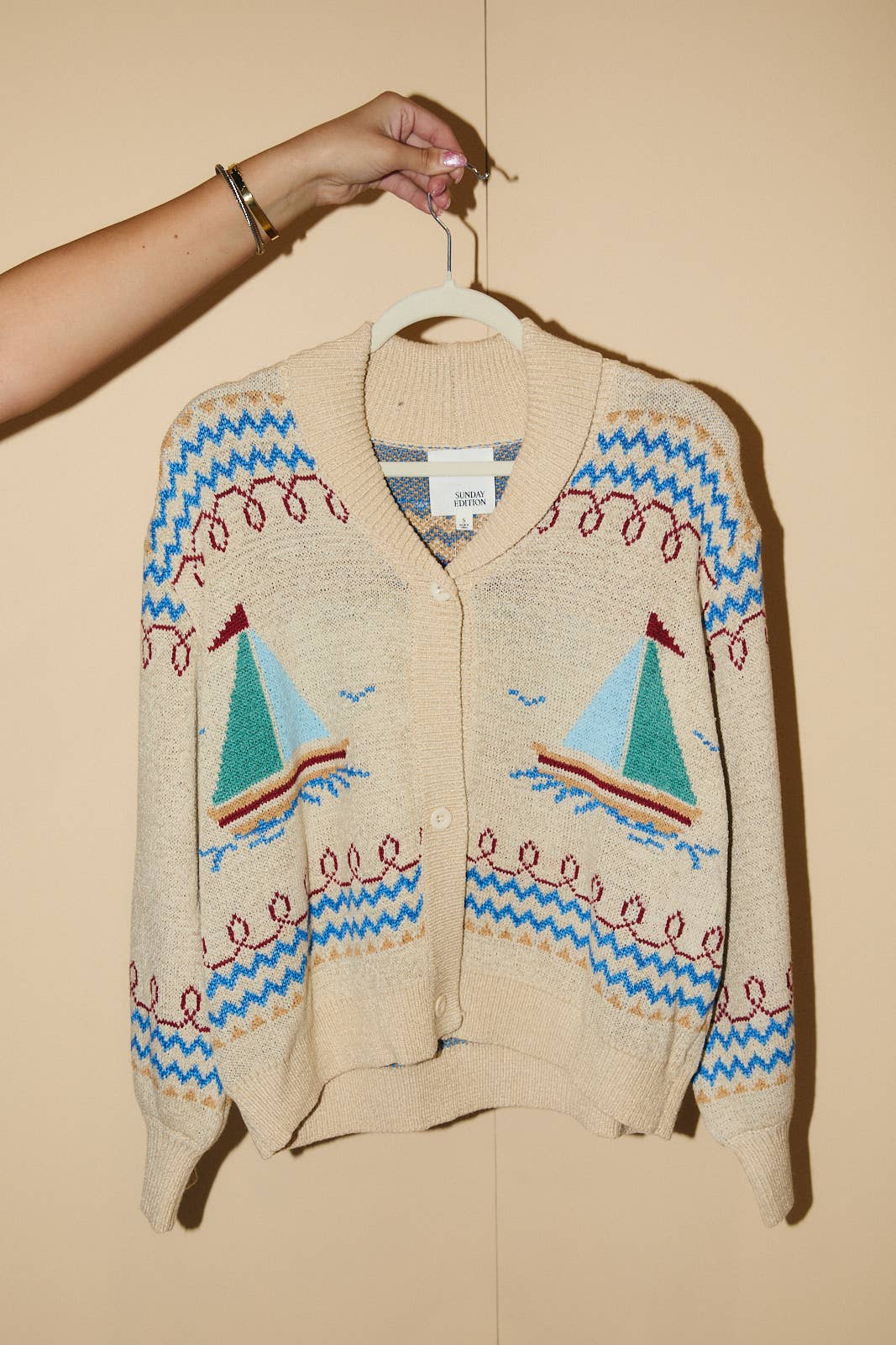 YACHT BUTTON UP OVERSIZE FIT SWEATER CARDIGAN