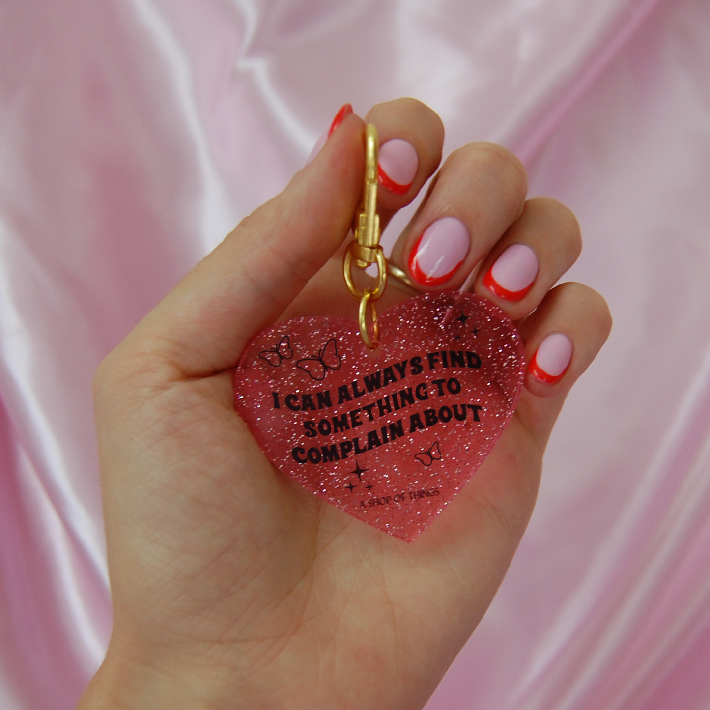 A Shop of Things - Complain glitter heart keychain