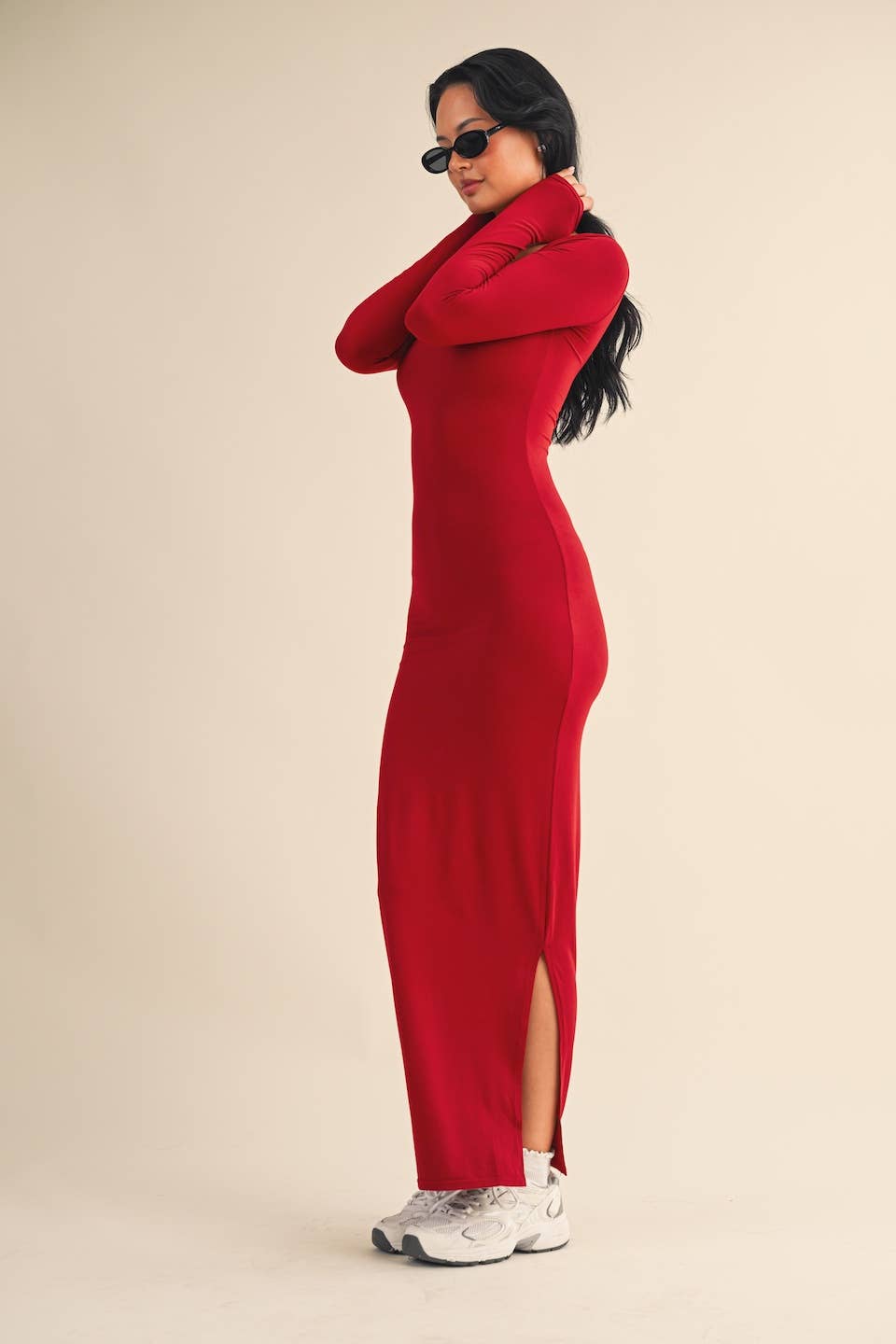 Soft Knit Jersey Maxi Dress: Chocolate