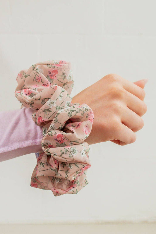 Spring Flowers Jumbo Scrunchie