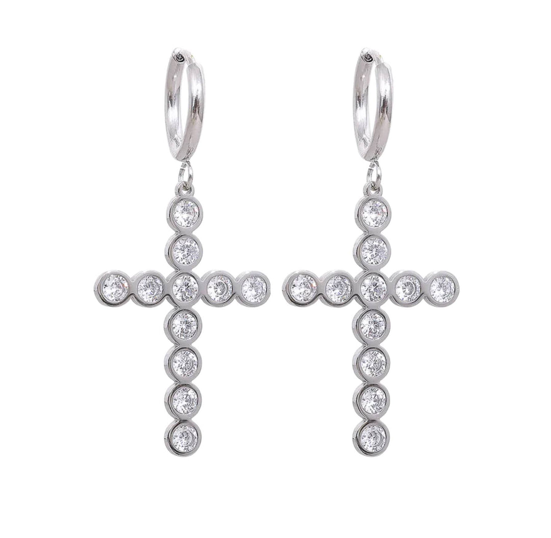 Silver Cross Earrings