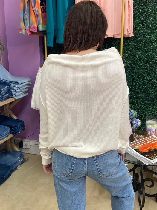 SR- Off white Off shoulder Long sleeve