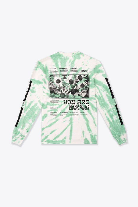 CHNGE - Love More Cuffed L/S T-Shirt (Green Spiral TD)