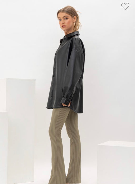 Black vegan leather jacket
